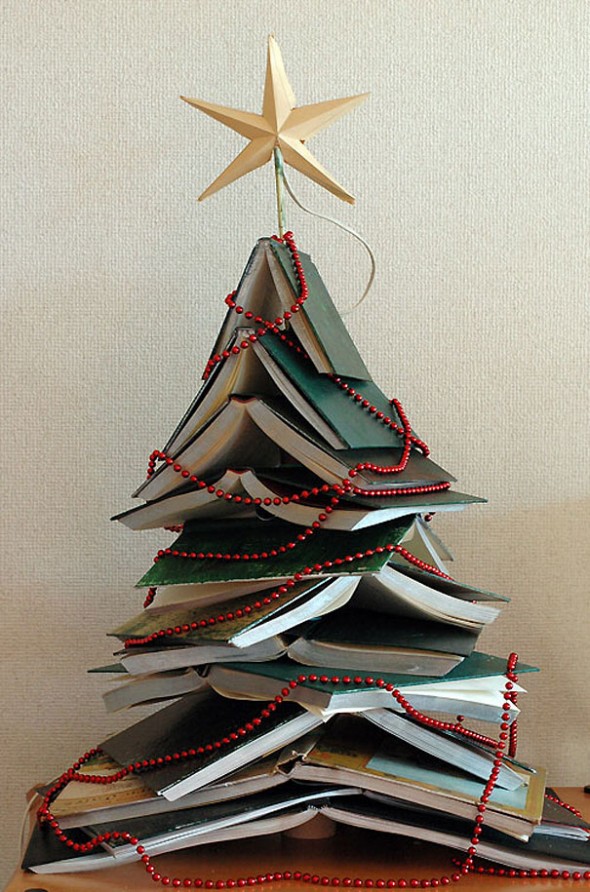 #3 Stacked Books Christmas Tree