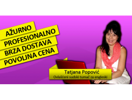 Sudski tumač za engleski jezik Tatjana Popović
